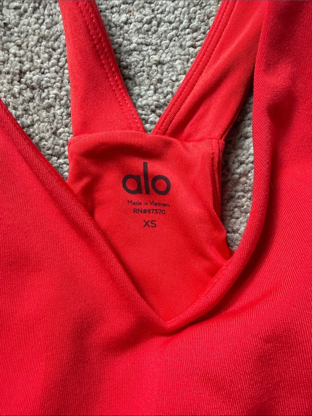 Alo Women's Red Real Bra Tank xs